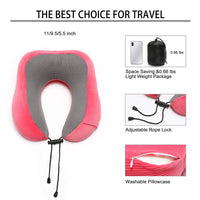 Travel Pillow Memory Foam with 360-Degree Head Support Comfortable Neck Pillow with Storage Bag Lightweight Traveling Pillow for Airplane, Car, Train, Bus and Home Use