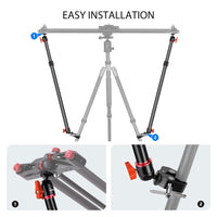 Neewer Camera Slider Support Arm Stabilizer, 2-Pack Adjustable Tripod Stability Arm for Increasing Stability in Aluminum Alloy, Extendable Poles for Camera Video Slider RailÃ‚ with C Clamps and BallHead