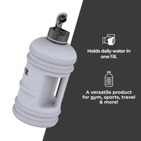 HYDRATE XL Jug 2.2 Litre Water Bottle - BPA Free, Flip Cap, Ideal for Gym - Colour Options (Matte Grey)