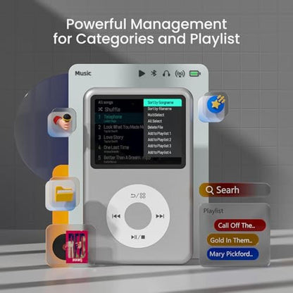 64GB MP3 Player: Y1 Portable Music Digital Player with – Side View