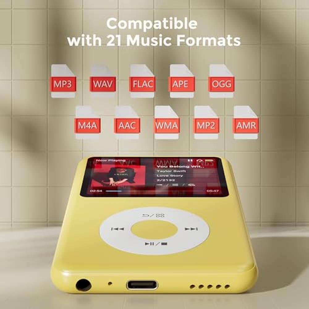 64GB MP3 Player: Bluetooth Y1 Portable Music Digital Player – In Use