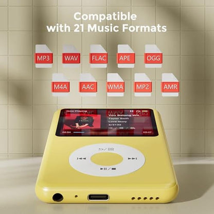 64GB MP3 Player: Bluetooth Y1 Portable Music Digital Player – In Use
