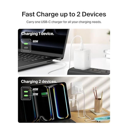 65w Dual USB C Charger: Premium High-End Electronics – Close-up Detail