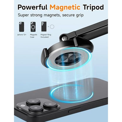 Magnetic Tripod: 70" Phone Tripod Selfie Stick with – Side View