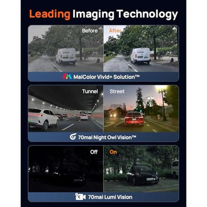 70mai 4K Dash Cam Front and Rear for Cars – In Use