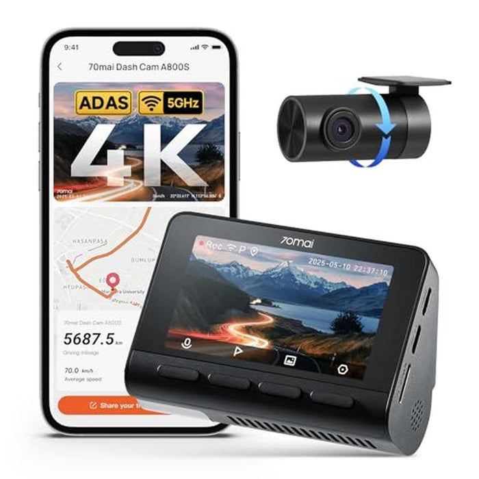 70mai Dash Cam: 70mai A800S 4K Front and Rear Dash Camera – Front View