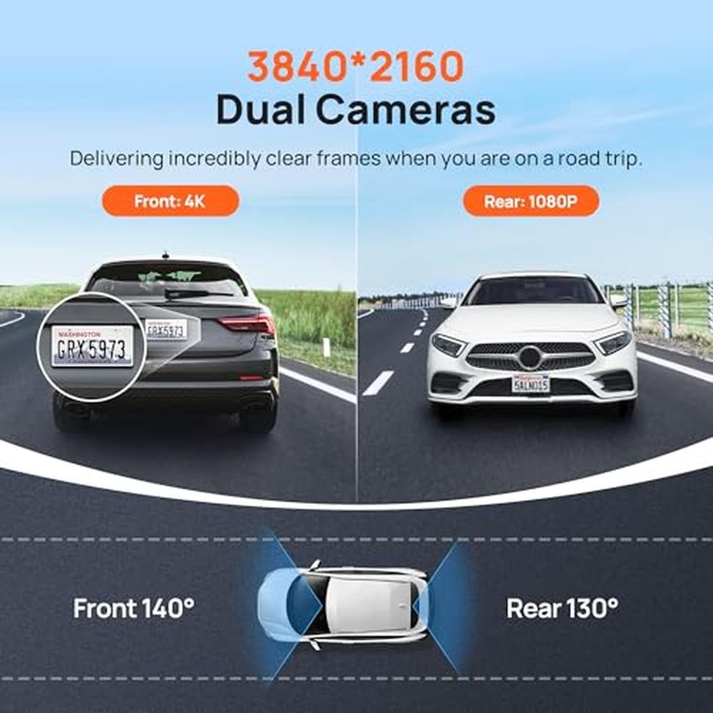 70mai Dash Cam: 70mai A800S 4K Front and Rear Dash Camera – Close-up Detail