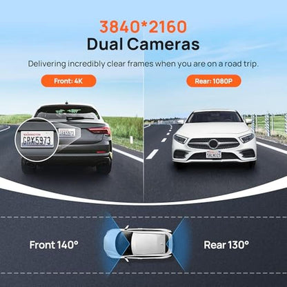 70mai Dash Cam: 70mai A800S 4K Front and Rear Dash Camera – Close-up Detail