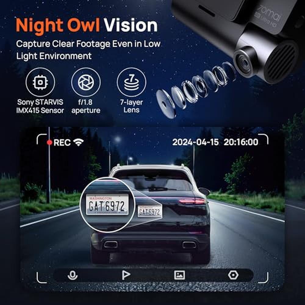 70mai Dash Cam: 70mai A800S 4K Front and Rear Dash Camera – In Use