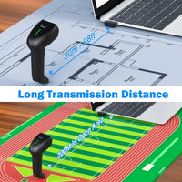 USB Wireless Barcode Scanner, Symcode Handheld Laser Barcode Reader (2.4GHz Wireless & USB2.0 Wired) with Receiver Storage of up to 10000 Code