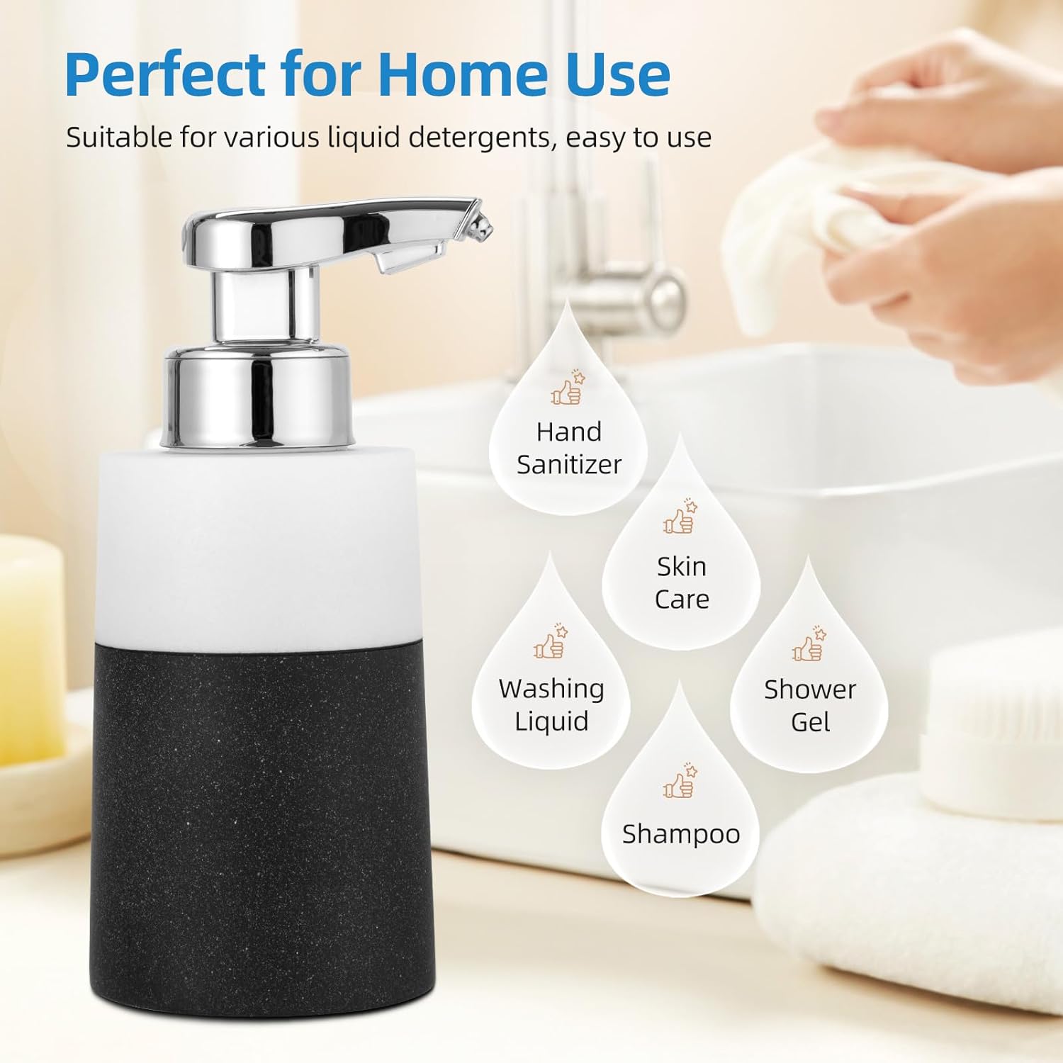 Automatic Soap Dispenser Touchless: 10oz Foaming Soap Dispenser, Hand Free Soap Dispenser Rechargeable Soap Dispenser, for Bathroom, Kitchen, Hotel