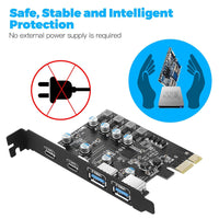 4 Ports USB 3.0 PCI Express (PCIe) Expansion Card