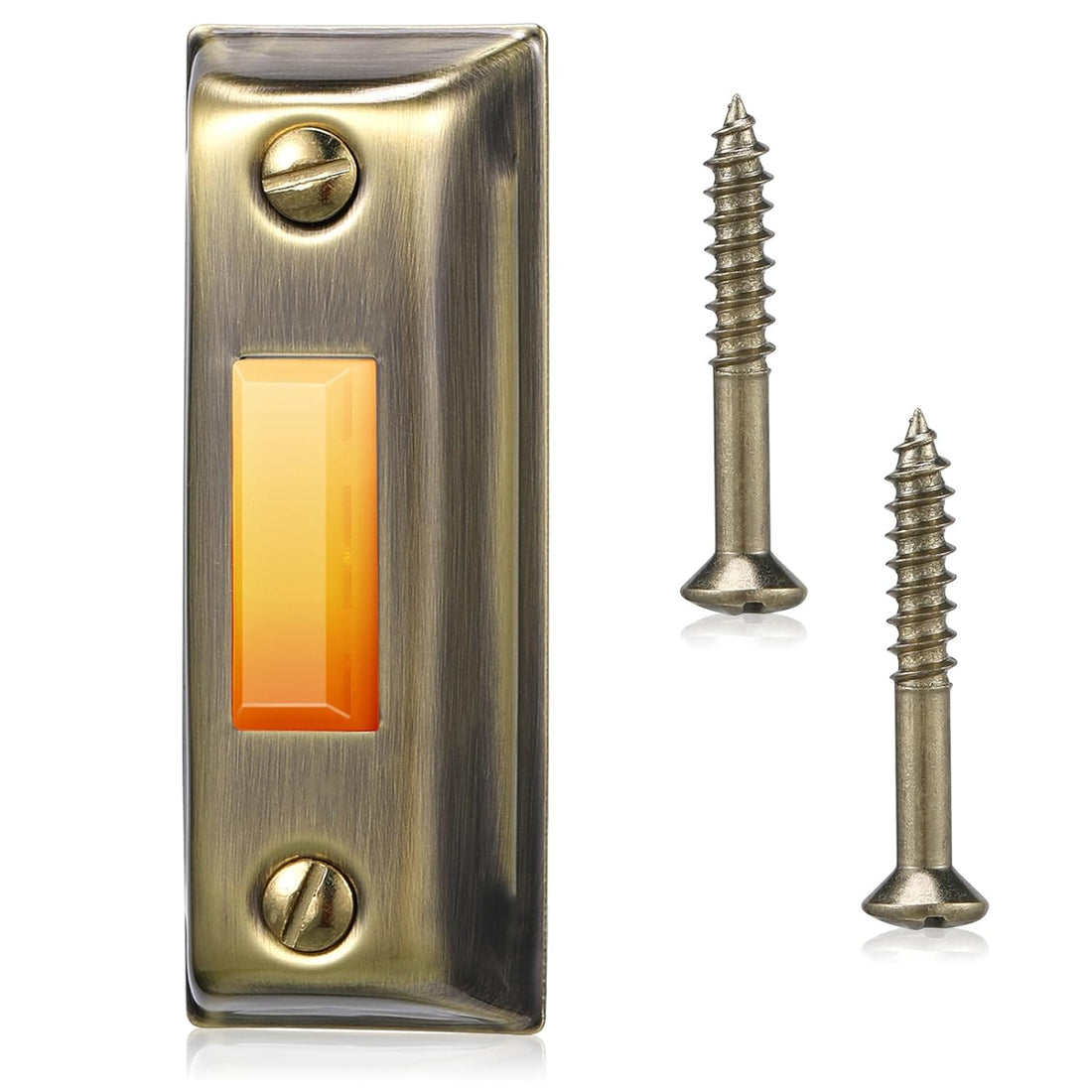 Metal Doorbell Button,Antique Brass Door Bell Push Button Lighted Wall Mounted Door Bell Button,Wired Replacement Garage Door Opener Button Switch for Home(Antique Brass)