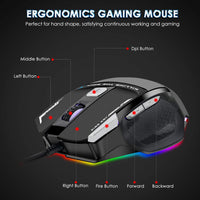 Beastron RGB Backlit Gaming Keyboard with Mouse Combo and Mouse pad, Multimedia Keyboard Knob