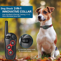 DOBE Dog Training Collar - 2 in 1 Rechargeable Remote Dog Shock Automatic Anti-Bark Collar w/3 Training Modes, Beep, Vibration, Shock 100% Waterproof, Up 1300Ft Range for Small Medium Large Dogs