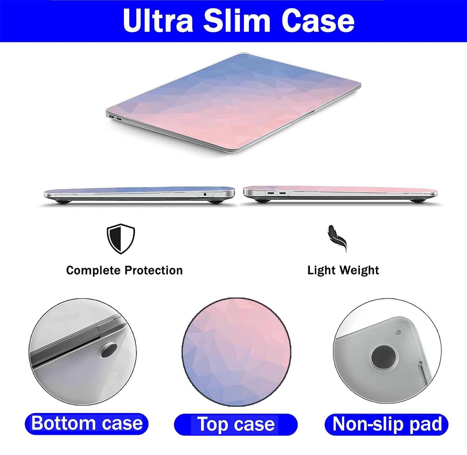 Case Compatible with MacBook Air 13.6 inch Case, RKINC 2023 2022 Release A2681 M2 Liquid Retina Display Touch ID, Plastic Hard Shell & Keyboard Cover & Screen Protector (Graphic08)