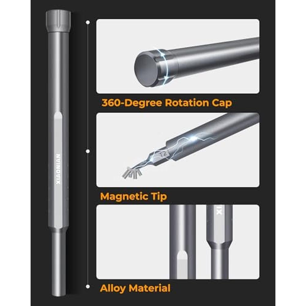 Screwdriver Set: XIAONIAN 71-in-1 Mini Multi-Bits Precision – Side View