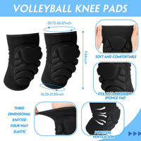 Vabean 8 Pcs Volleyball Accessories, Volleyball Arm Sleeves Volleyball Knee Pads Sport Hair Scrunchies Sweat Band Drawstring Bag Cosmetic Bag Volleyball Wrist Guard Knee Brace (Black,X-Large)