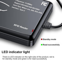 RFID Card Reader 13.56mhz Reader, Support ISO14443-A/B Protocol, ID Card and 14443B Protocol Labels Contactless Card Reader Compatible with Windows/Linux/Android/Mac OS