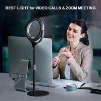 Selfie Ring Light for Desk Computer Laptop Video Conference Recording, Evershop Ring Light with Adjustable Metal Stand&Phone Holder for Zoom Meeting, Video Call, Makeup, Live Stream, Tiktok/YouTube