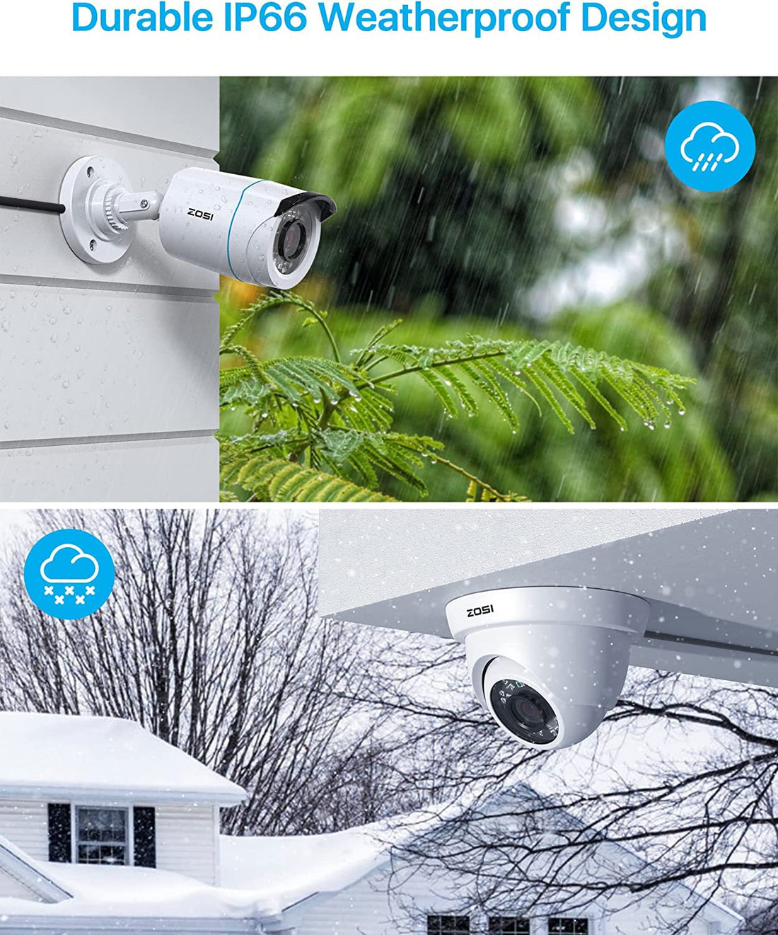 ZOSI 8CH Full 960H CCTV Securtiy DVR Recorder 1000TVL 4PCS Bullet 4PCS Dome Outdoor Cameras Security Surveillance System Kit