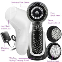 Michael Todd Soniclear Elite Antimicrobial Facial Cleansing Brush System, 6-Speed Sonic Powered Exfoliating Face Brush
