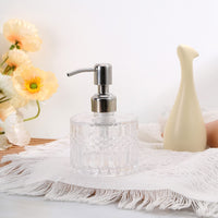 YunNasi Liquid Soap Dispenser Glass Soap Dispenser Made of Glass and Stainless Steel Nozzle for Dish Detergent, Shampoo Lotion, Bathroom Countertop, Kitchen, Laundry Room (Style 5)