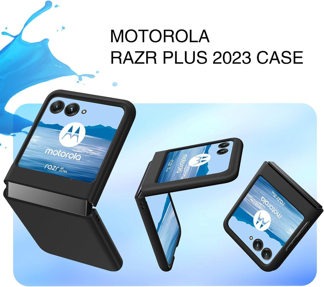 BENTOBEN for Motorola Razr Plus 2023 Case, Motorola Razr Plus Case, Motorola Moto Razr+ 2023 Flip Phone Case, Anti-Fingerprint Anti-Scratch Protective Case, Phone Case for Moto Razr+ 2023, Black