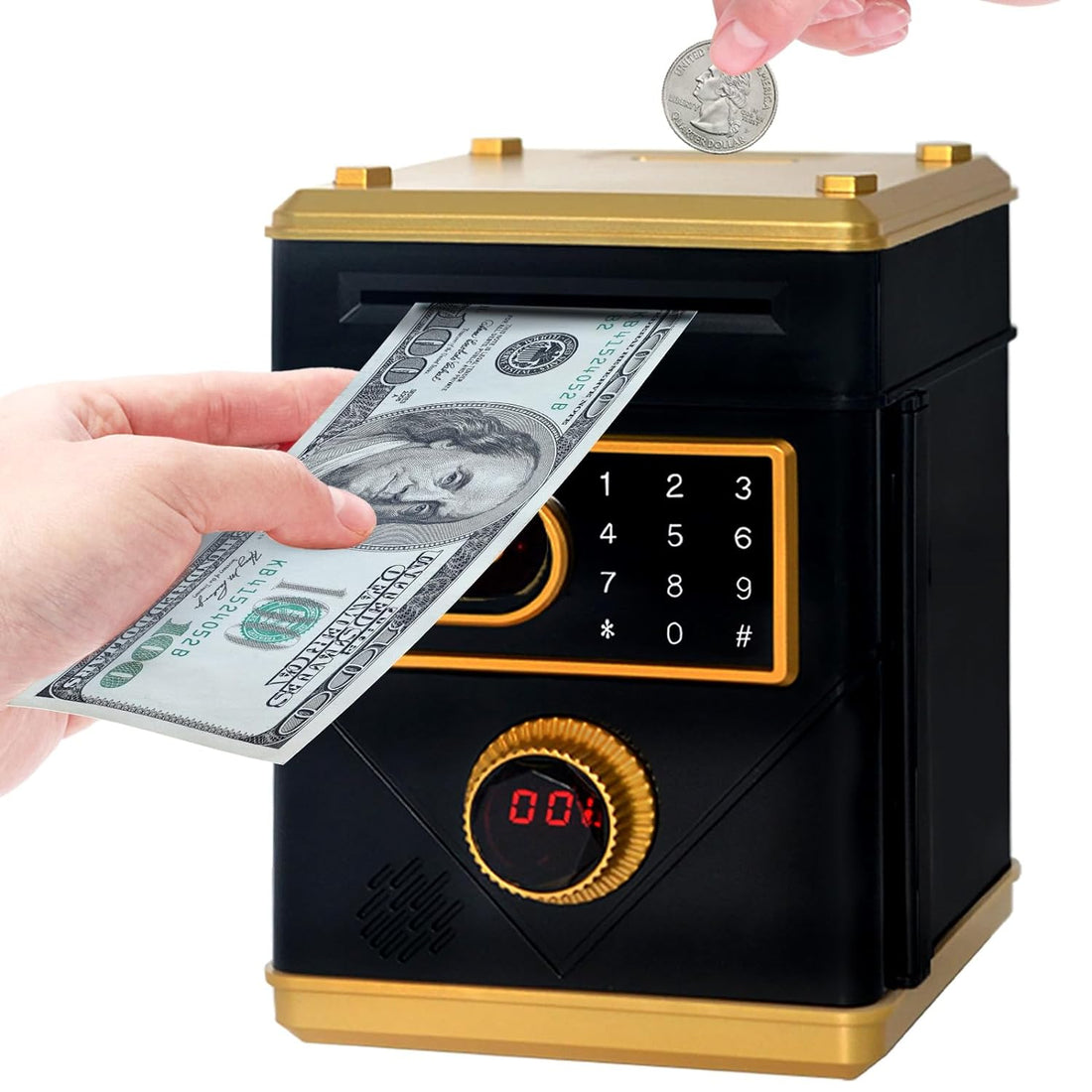 Upgrade Electronic Piggy Bank for Kids,Touch Screen Money Bank Digital Counting ATM Machine Bank Cash Coin Can with Password Saving Box,Toys for Girls Boys 5 6 7 8 9 10 11 12 Year Old Birthday Gifts