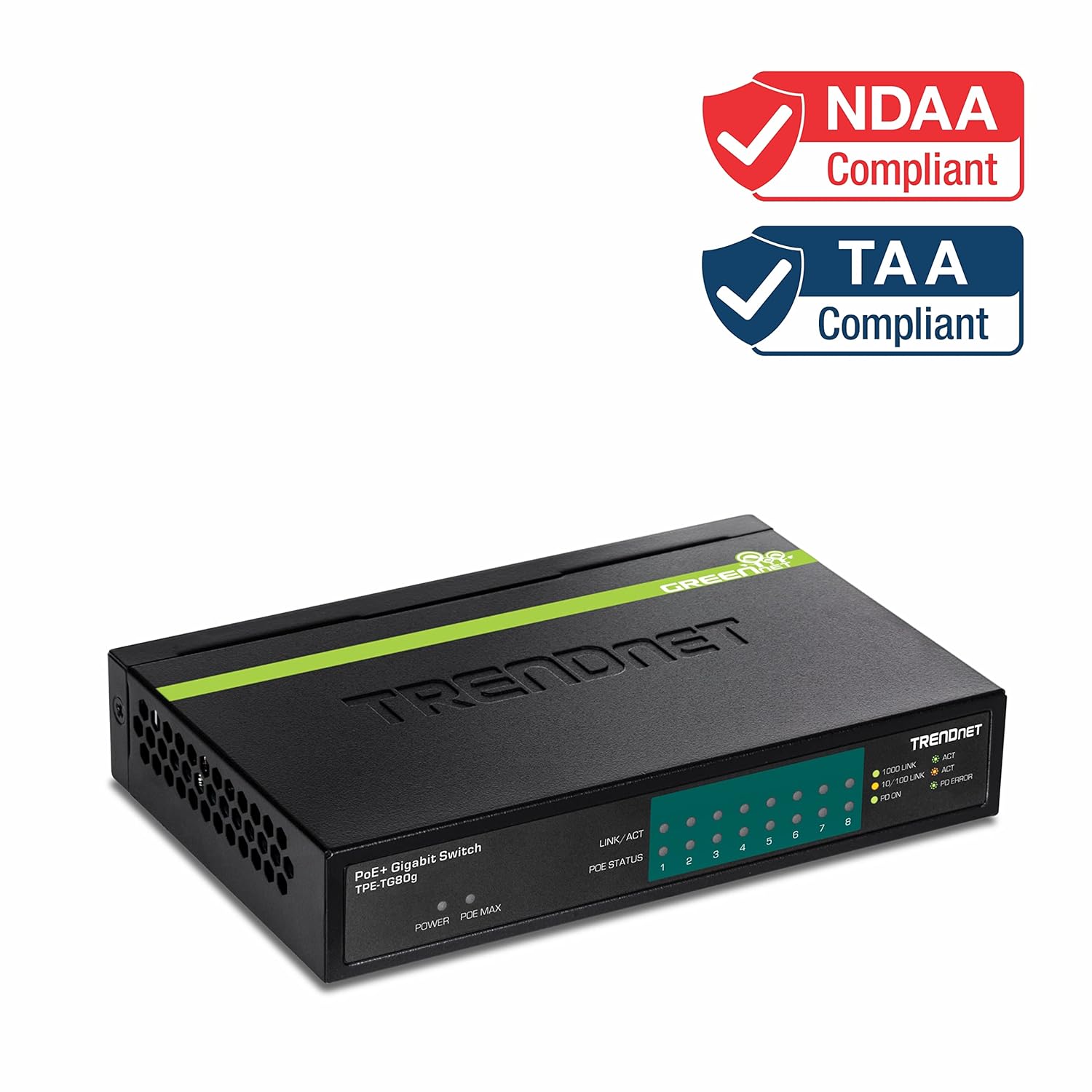 Trendnet TPE-TG80G Trendnet, 8-Port Gigabit Greennet Poe+ Switch