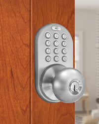 MiLocks DKK-02SN Indoor Electronic Touchpad Keyless Entry Door Lock, Satin Nickel