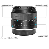 Neewer 35mm F1.2 Large Aperture Prime APS-C Aluminum Lens for Fuji X Mount Mirrorless Cameras X-A1 X-A10 X-A2 X-A3 X-at X-M1 X-M2 X-T1 X-T10 X-T2 X-T20 X-Pro1 X-Pro2 X-E1 X-E2 X-E2s