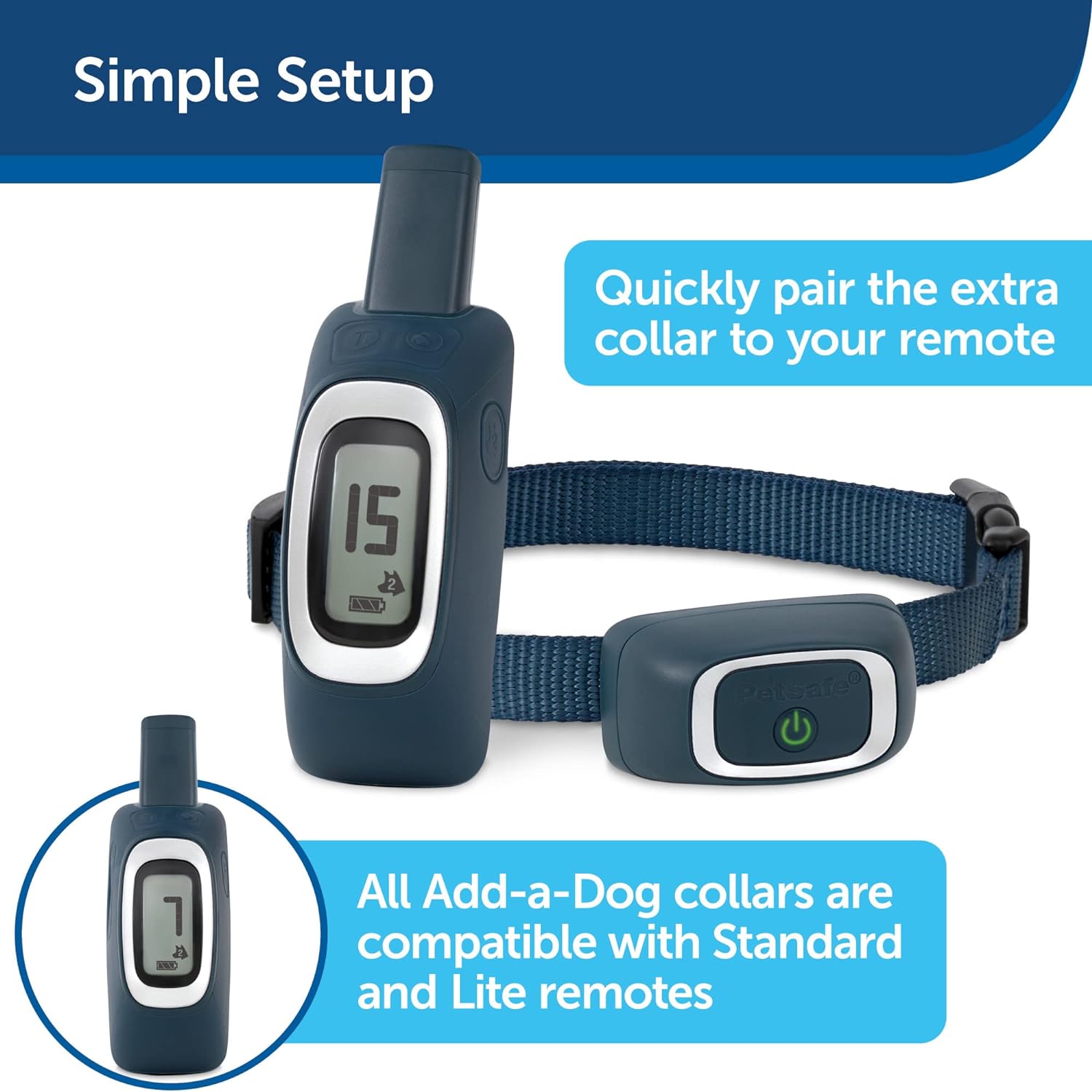 PetSafe Add-A-Dog Receiver Collar, Waterproof, Tone/Vibrations / 15 Levels of Static Stimulation for Dogs for 8 lb