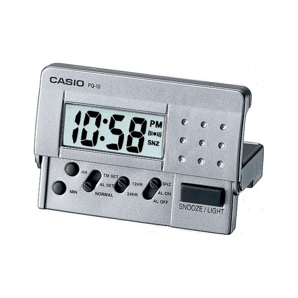 Casio Pq 10D 8Ref Light Digital Clock Silver