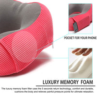 Travel Pillow Memory Foam with 360-Degree Head Support Comfortable Neck Pillow with Storage Bag Lightweight Traveling Pillow for Airplane, Car, Train, Bus and Home Use