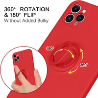 BENTOBEN iPhone 11 Pro Max Case, Slim Silicone | Kickstand with 360° Ring Holder | Support Car Mount | Soft Gel Rubber Hybrid Hard Drop Protection Shockproof Bumper Anti-Scratch Cover, Red