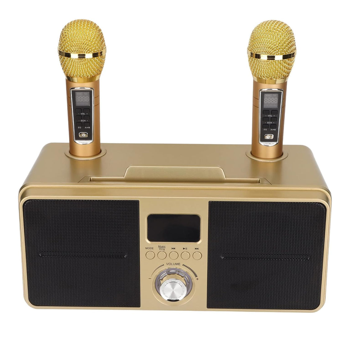 PUSOKEI Karaoke Machine, Portable Karaoke Speakers with 2 Wireless Microphones, Wireless Speaker System for KTV at Home, Gift for Adults and Kids