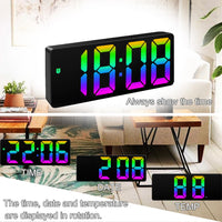Yaboodn Alarm Clock for Bedrooms, 6.5 inch HD Display with Colorful Digits, 3 Levels Brightness Adjustable Desk (Multicolor)