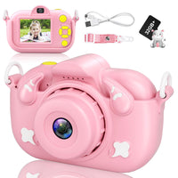 Kids Digital Camera 1080P Camera for Kids with 32GB Card(Pink)