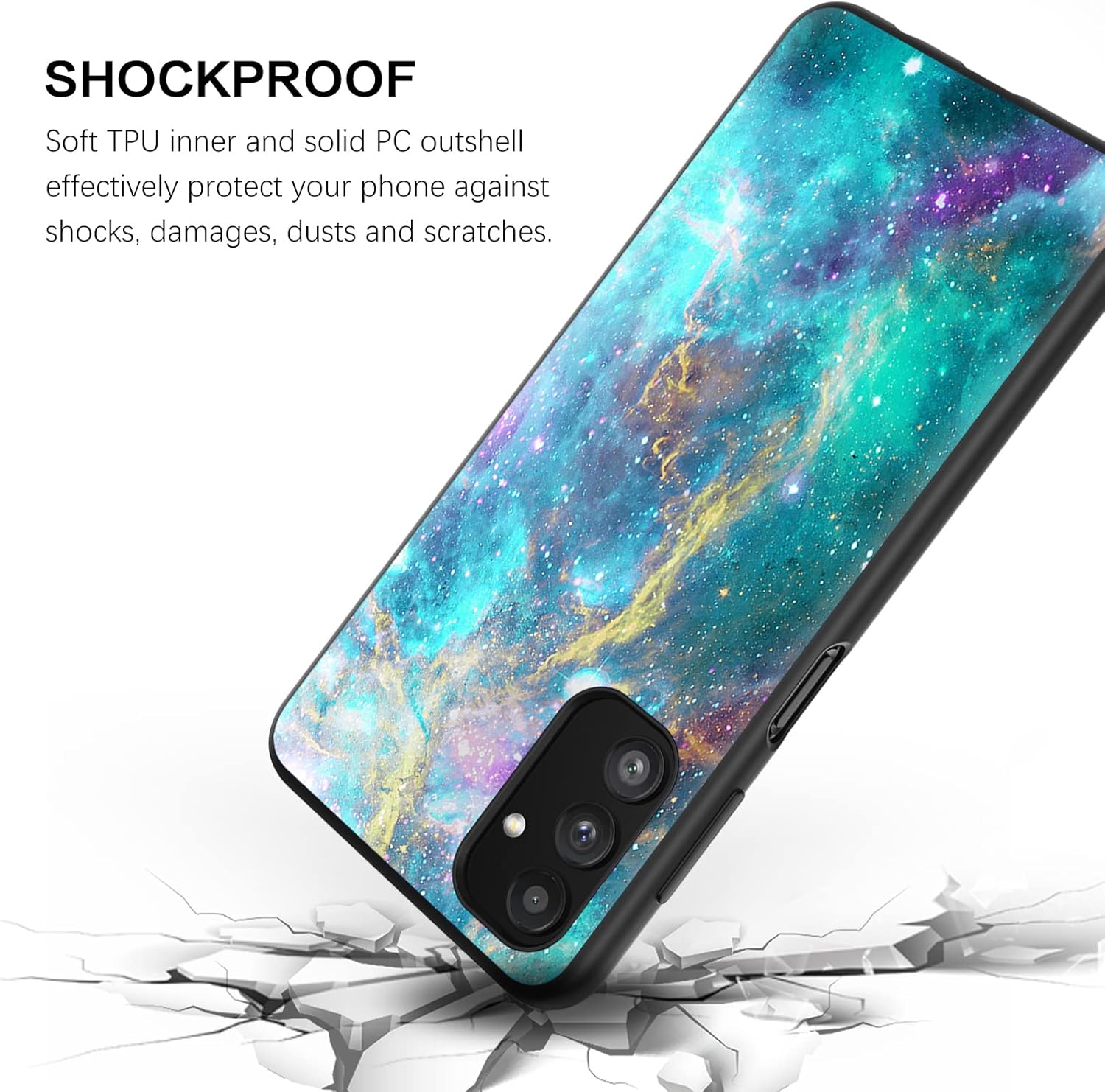 BENTOBEN Samsung Galaxy A13 5G Case, Slim Fit Glow in The Dark Soft Flexible Bumper Protective Shockproof Anti Scratch Non-Slip Cute Phone Cases Cover for Samsung Galaxy A13 5G 6.5", Nebula/Galaxy