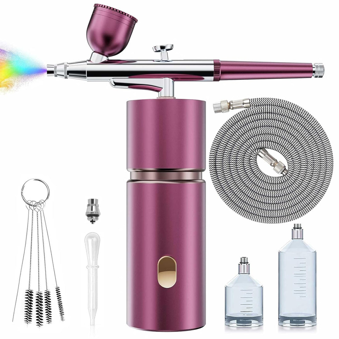 Airbrush-Kit High-Pressure Cordless air-brush with Compressor - Airbrush for nails Handheld Mini Rechargeable nail airbrush machine for Painting, Model, Makeup,Cake Decor