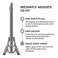 HumanCentric Vertical Laptop Stand for Desks (Space Gray) | Adjustable Holder to Dock Apple MacBook, MacBook Pro, and Other Laptops to Organize Work & Home Office
