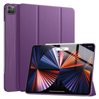 Soke New iPad Pro 12.9 Case 2021(5th Generation) - [Slim Trifold Stand + 2nd Gen Apple Pencil Charging + Smart Auto Wake/Sleep],Premium Protective Hard PC Back Cover for iPad Pro 12.9 inch(Purple)