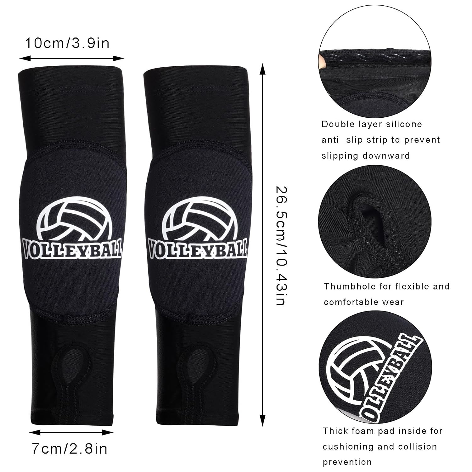 Topbuti 4 Pcs Volleyball Accessories Youth Volleyball Knee Pads Volleyball Arm Sleeves Protection Volleyball Headband Drawstring Bag for Women Teens Girls Boys Training (Style 1)