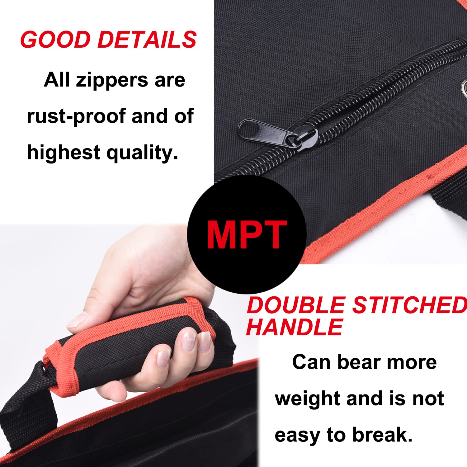 Roll Up Tool Bag, MPT Tool Organizer with 11 Toll Pouches Motorcycle Electricians Tool Bag Wrench Roll Up Pouch, Without Tools