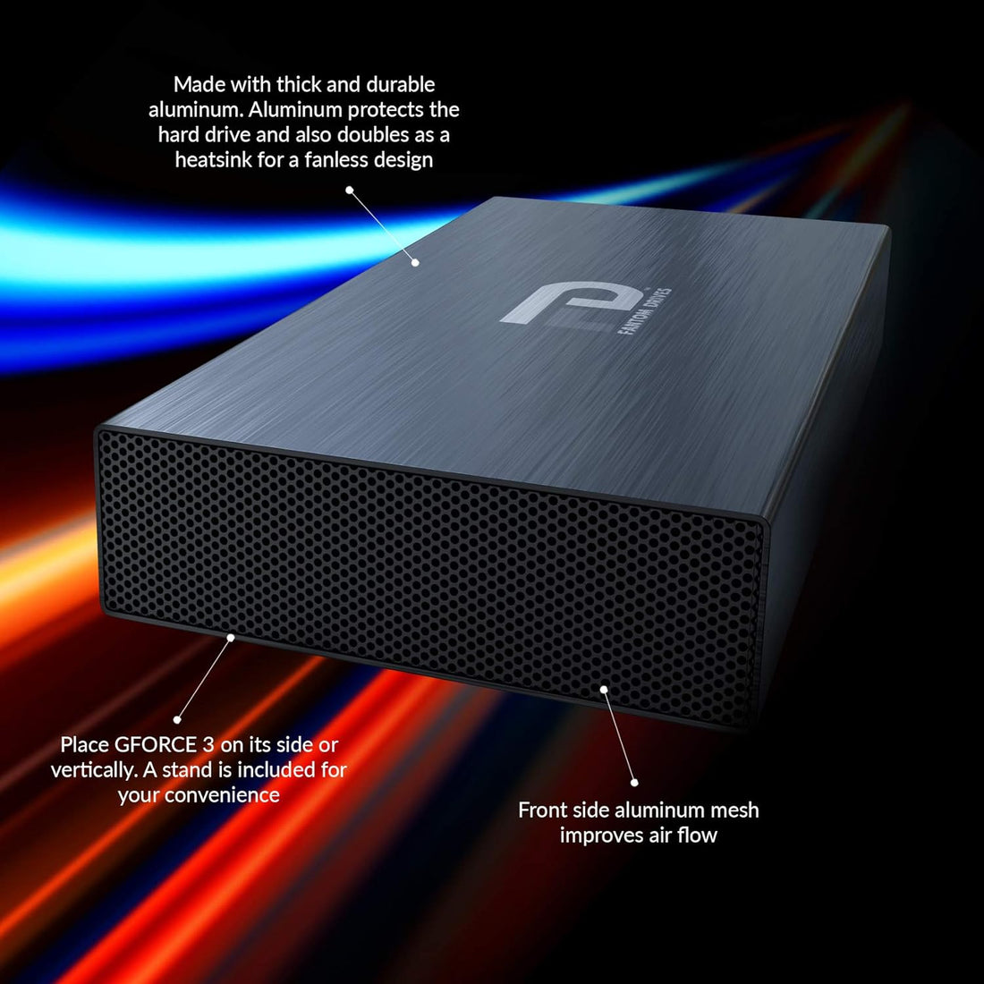 Fantom Drives G-Force3 Pro 8TB 7200 RPM USB 3.0/2.0 Aluminum External Hard Drive - GF3B8000UP