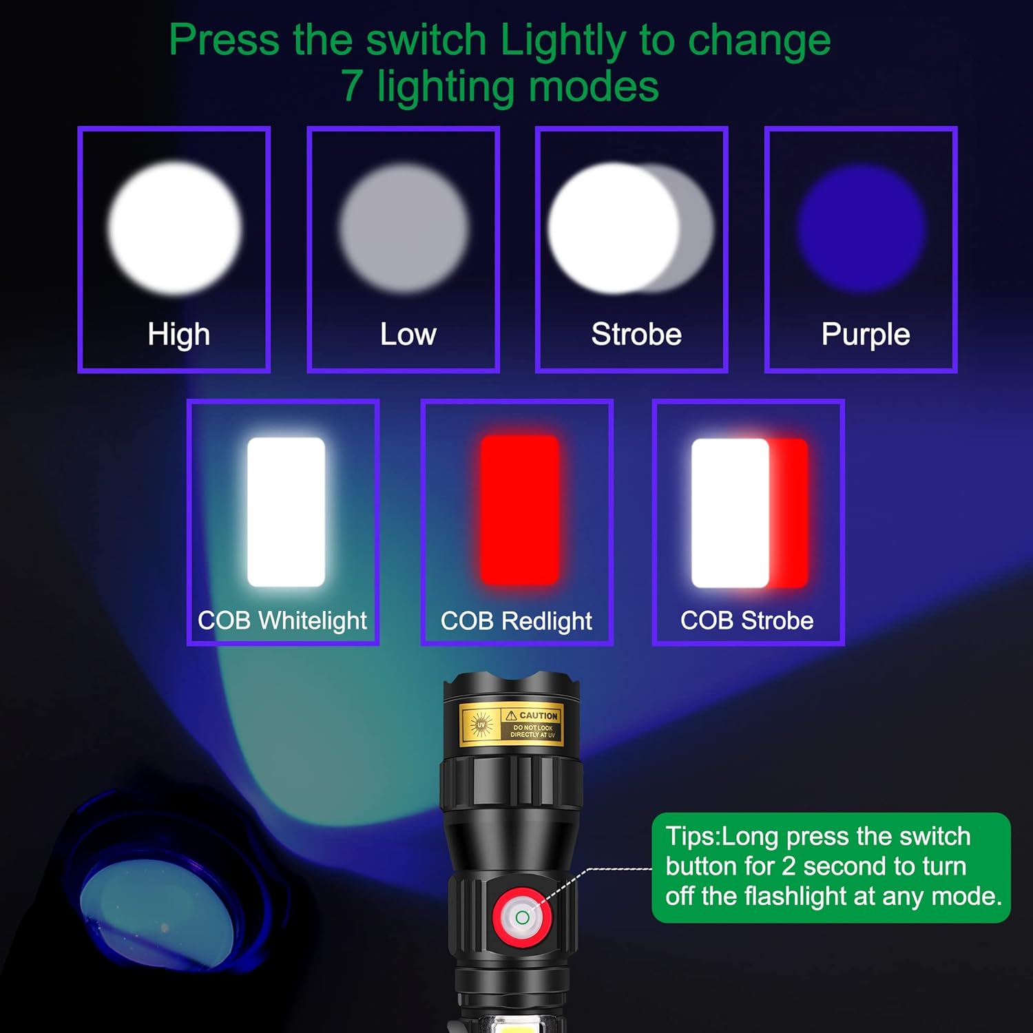 DARKBEAM UV 365nm Flashlight USB Magnet Rechargeable Wood's Lamp LED Ultraviolet Blacklight, Detector for Pet Ringworm Cat Urine Stains, Banknote, Resin Curing, Black Lights 365 nm, 2 Pack