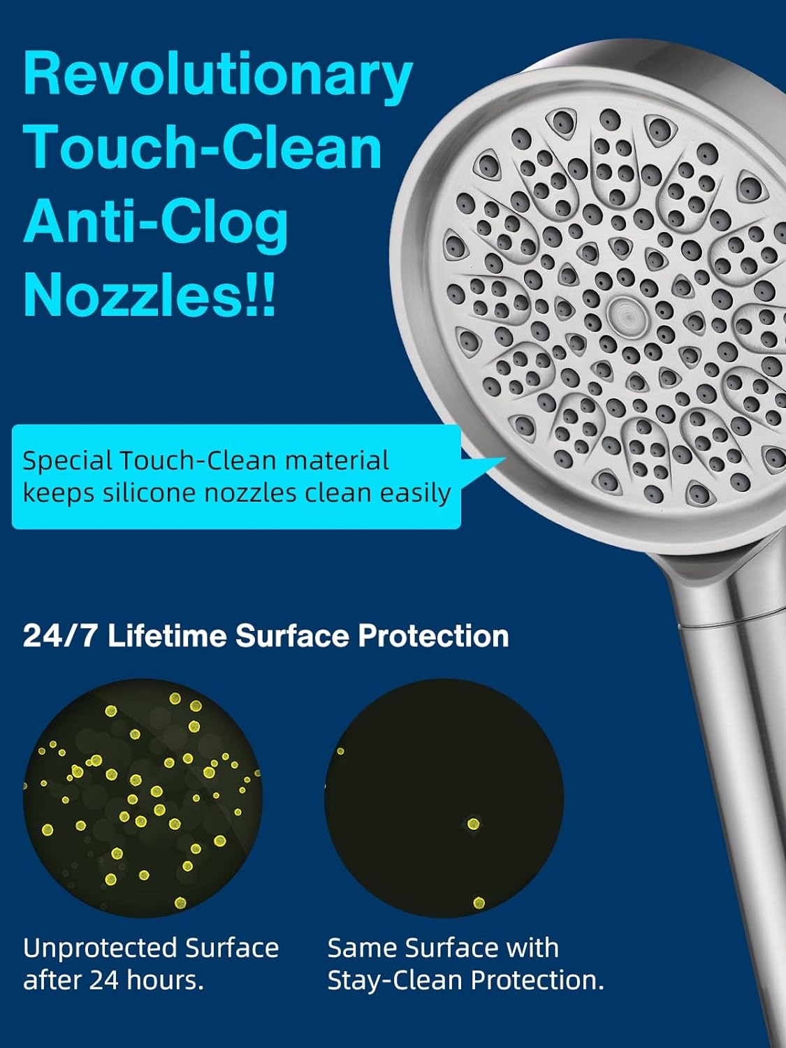 Cobbe Filtered Shower Head with Handheld, 6 Spray Modes, Water Softener Filters - Remove Chlorine, Reduce Dry Skin - Brushed Nickel