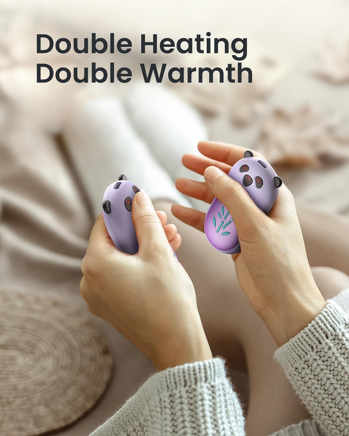 Hand Warmers Rechargeable 2 Pack, 6000mAh Electric Hand Warmer Reusable, 40Hrs Long Heating, Portable Pocket Heater Handwarmer Great Gift for Women Men, Outdoor Camping, Hunting Gear Hand Warmers
