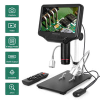 Andonstar AD407 1080P 3D HDMI 4MP Soldering Digital Microscope with 7-inch HD LCD Display and 270X Magnification Portable Tool for PCB Phone Repair, DIY Electronics and SMD/SMT/BGA